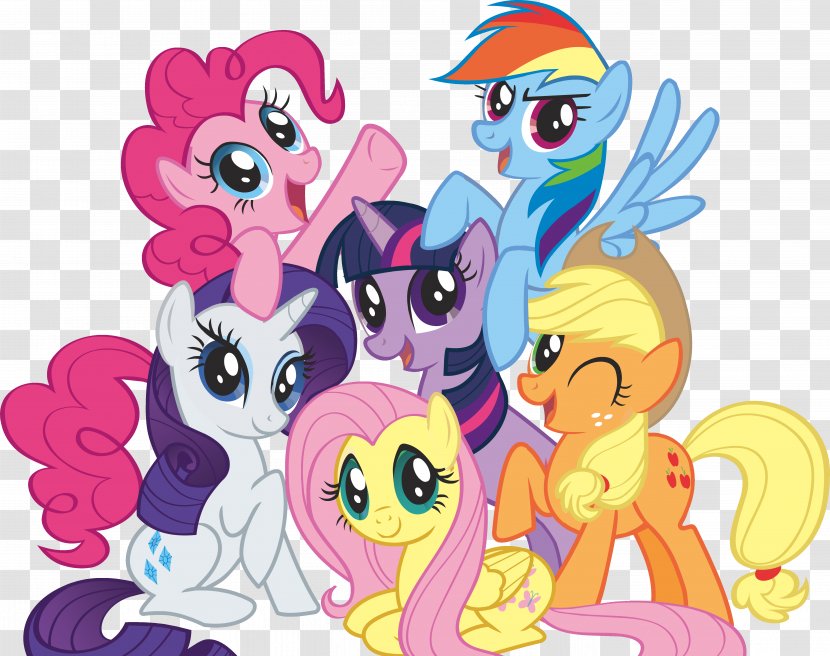 Rainbow Dash Twilight Sparkle Pinkie Pie Applejack Rarity - Silhouette - My Little Pony Transparent PNG