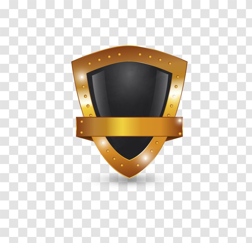 Shield Logo Euclidean Vector - Gold - Golden Design Material Transparent PNG
