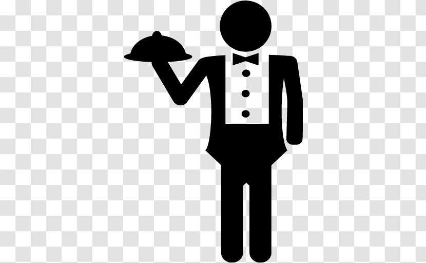 Waiter Black And White Hotel Clip Art - Standing Transparent PNG