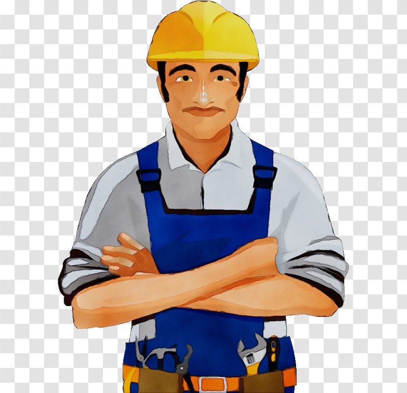 Construction Worker Personal Protective Equipment Cartoon Workwear Job - Gesture Headgear Transparent PNG