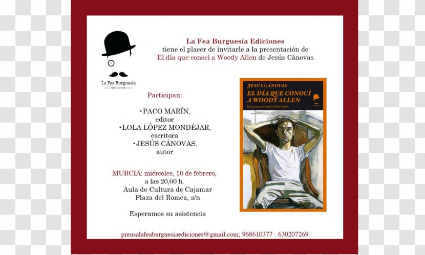 Author Book Presentation Text Flyer - News - Woody Allen Transparent PNG