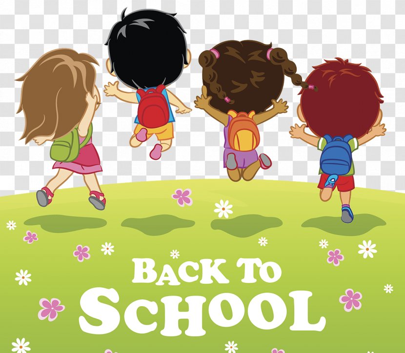 Student First Day Of School Illustration - Back To Transparent PNG