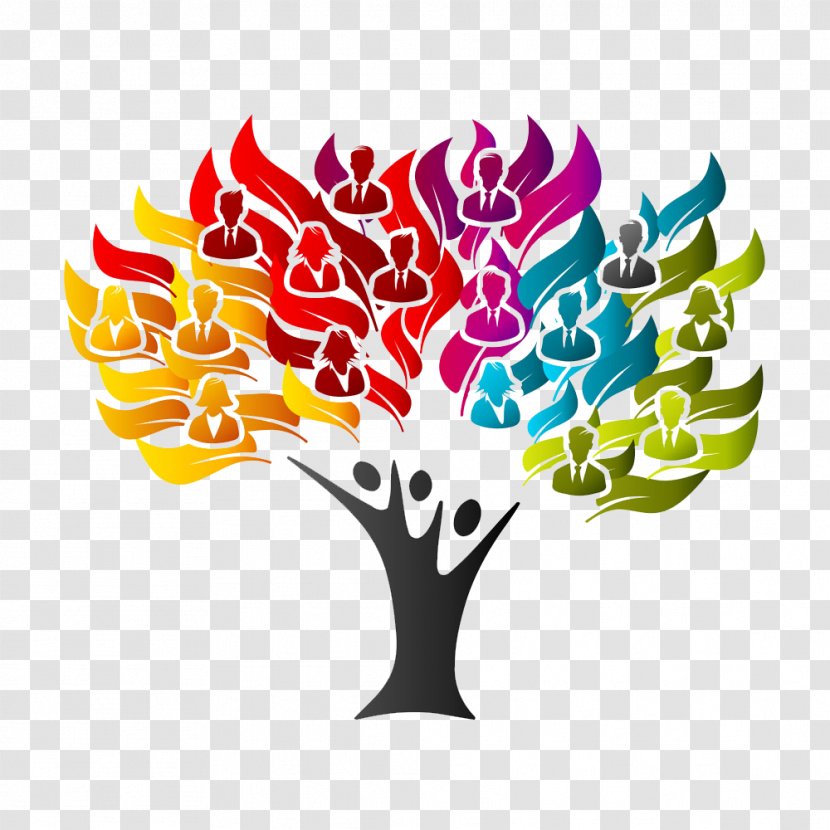 Business Alliance Illustration - Customer Service - Colored Trees HD Free Buckle Material Transparent PNG