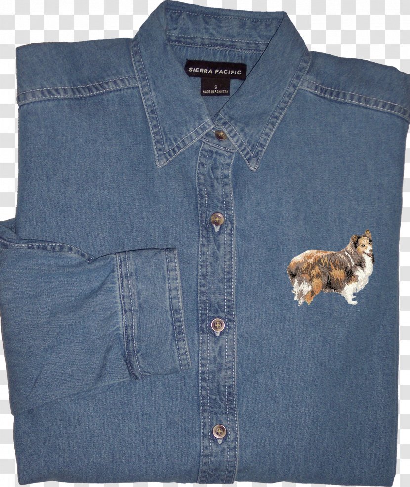 Sleeve Denim Shirt Golden Retriever Labrador - Pocket Transparent PNG