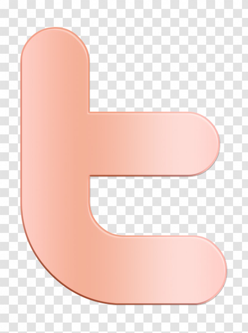 Social Icon Media Twitter - Finger Peach Transparent PNG
