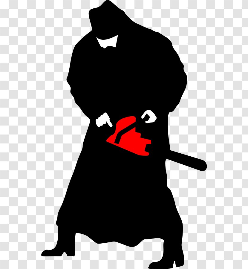 Chainsaw Priest Clip Art - Black And White - Pictures Transparent PNG