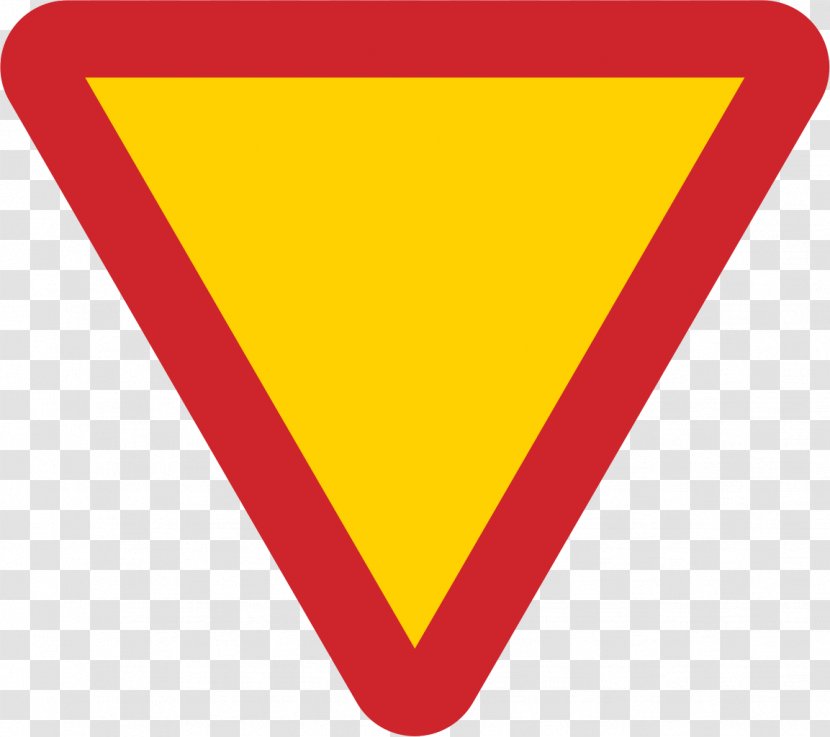 Yield Sign Traffic Warning - Public Domain - Road Transparent PNG