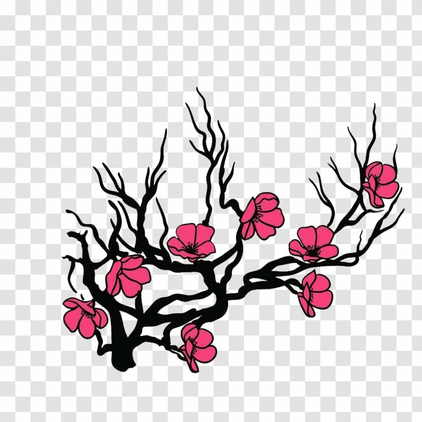 Flower Cherry Blossom Royalty-free Illustration - Royaltyfree - Simple Hand-painted Trees Buckle Free Material Transparent PNG