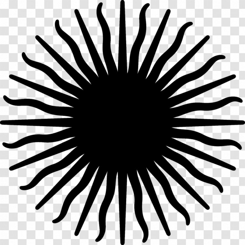 Inca Empire Symbol Talisman Peru Sun Of May - Black And White Transparent PNG
