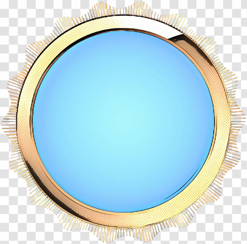 Blue Aqua Turquoise Yellow Azure - Makeup Mirror Oval Transparent PNG