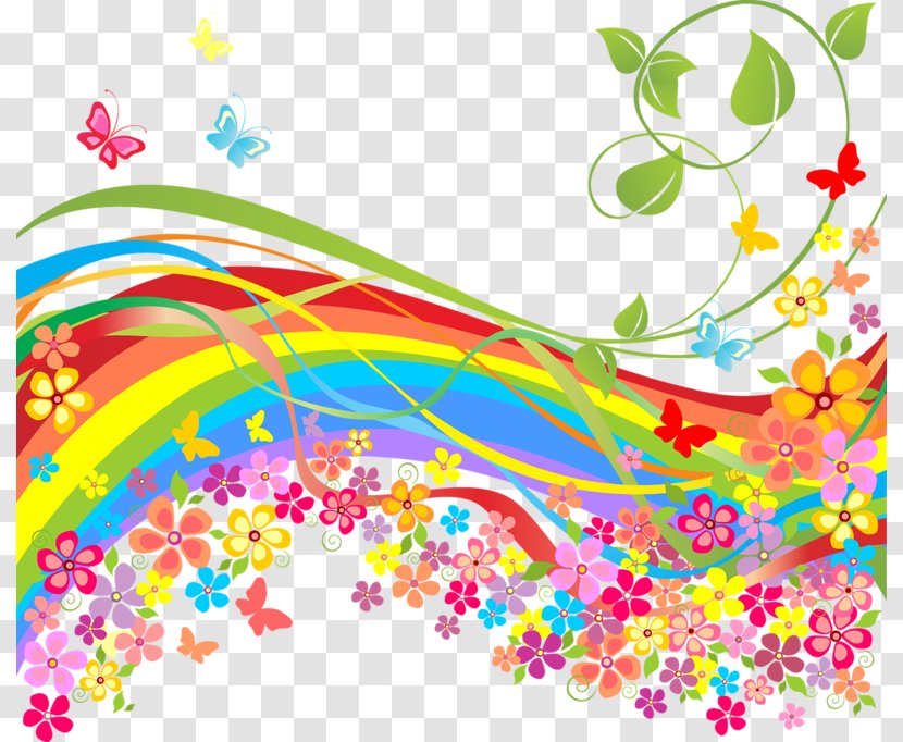 Spring Flower Stock Illustration - Rainbow Transparent PNG