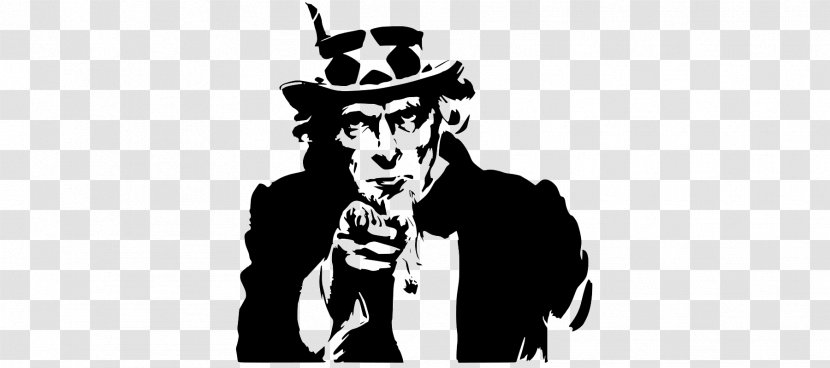 Uncle Sam Clip Art United States Vector Graphics - Black And White Transparent PNG