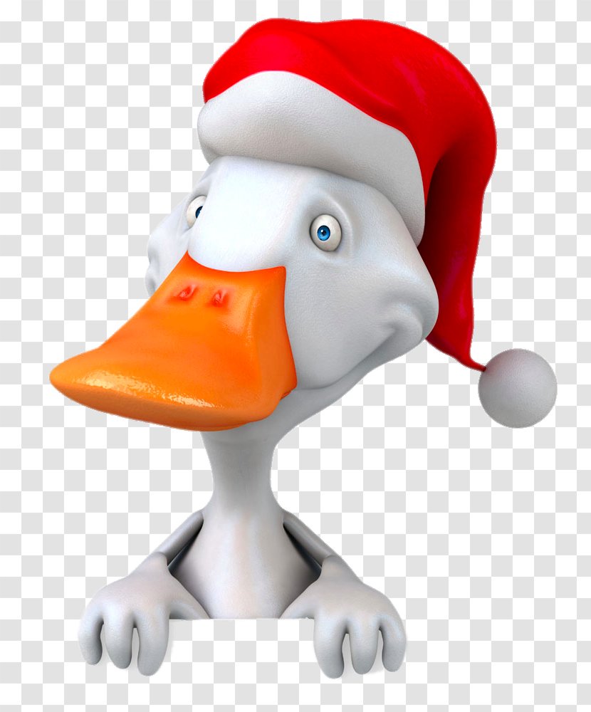 Duck Christmas Illustration - Stock Photography - Cartoon Wearing Hats Transparent PNG