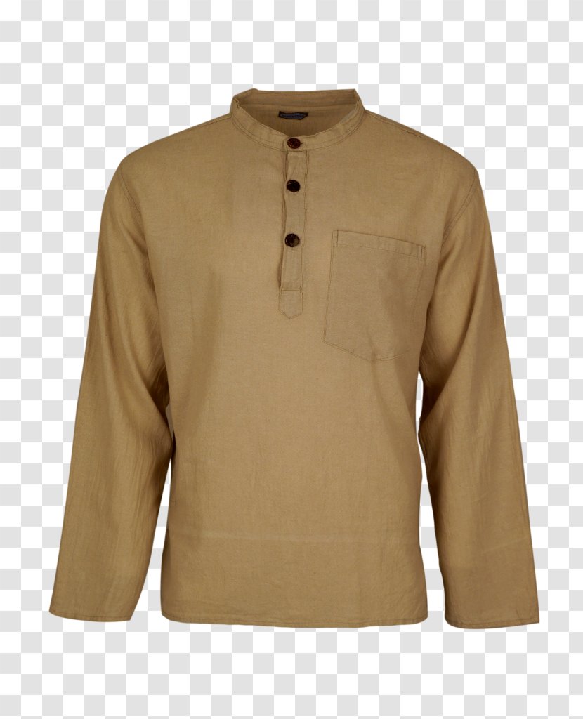 Long-sleeved T-shirt Blouse Button - Tshirt - COTTON Transparent PNG