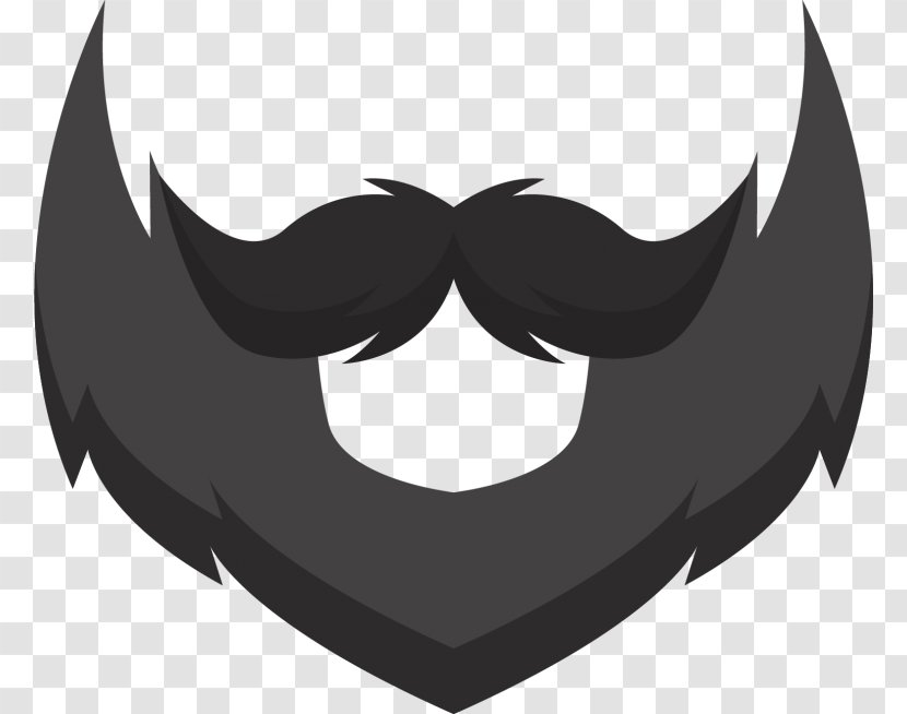 Beard Clip Art - Black And White Transparent PNG