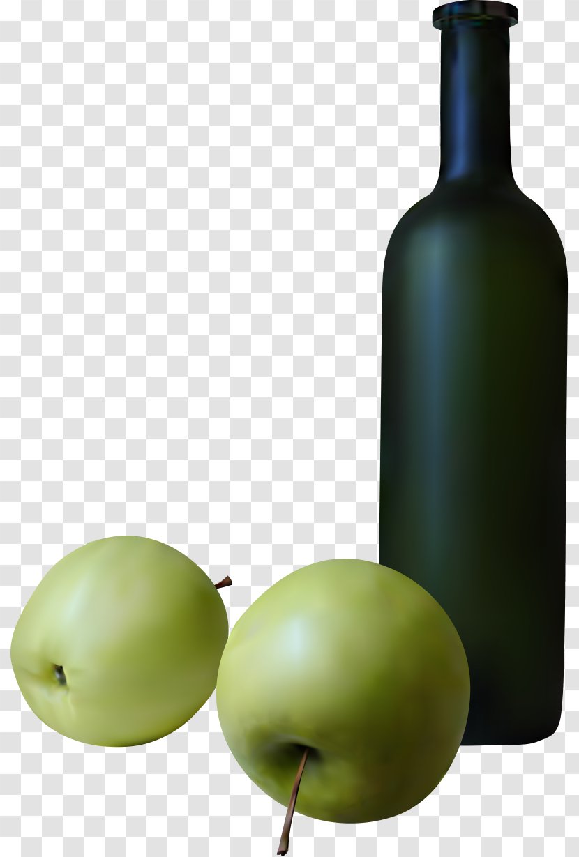 Red Wine Cider Bottle - Photography - Green Apple And Transparent PNG