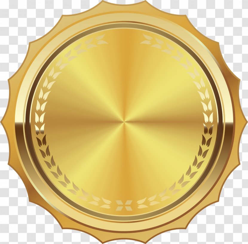 Seal Gold Clip Art - Medal - Hand Painted Golden Circle Card Transparent PNG