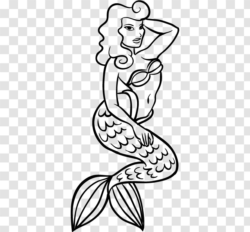 Tattoo Mermaid Wall Decal Sticker - Silhouette Transparent PNG
