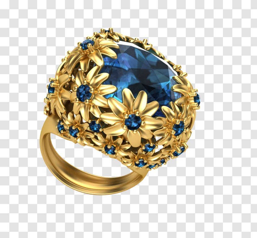 Sapphire Diamond - Ring - Jewelry Model Transparent PNG