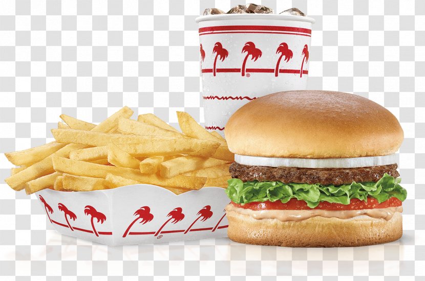 Hamburger Cheeseburger In-N-Out Burger French Fries Restaurant - Fast Food Transparent PNG