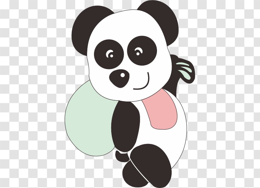 Giant Panda Bear Cartoon - Flower Transparent PNG