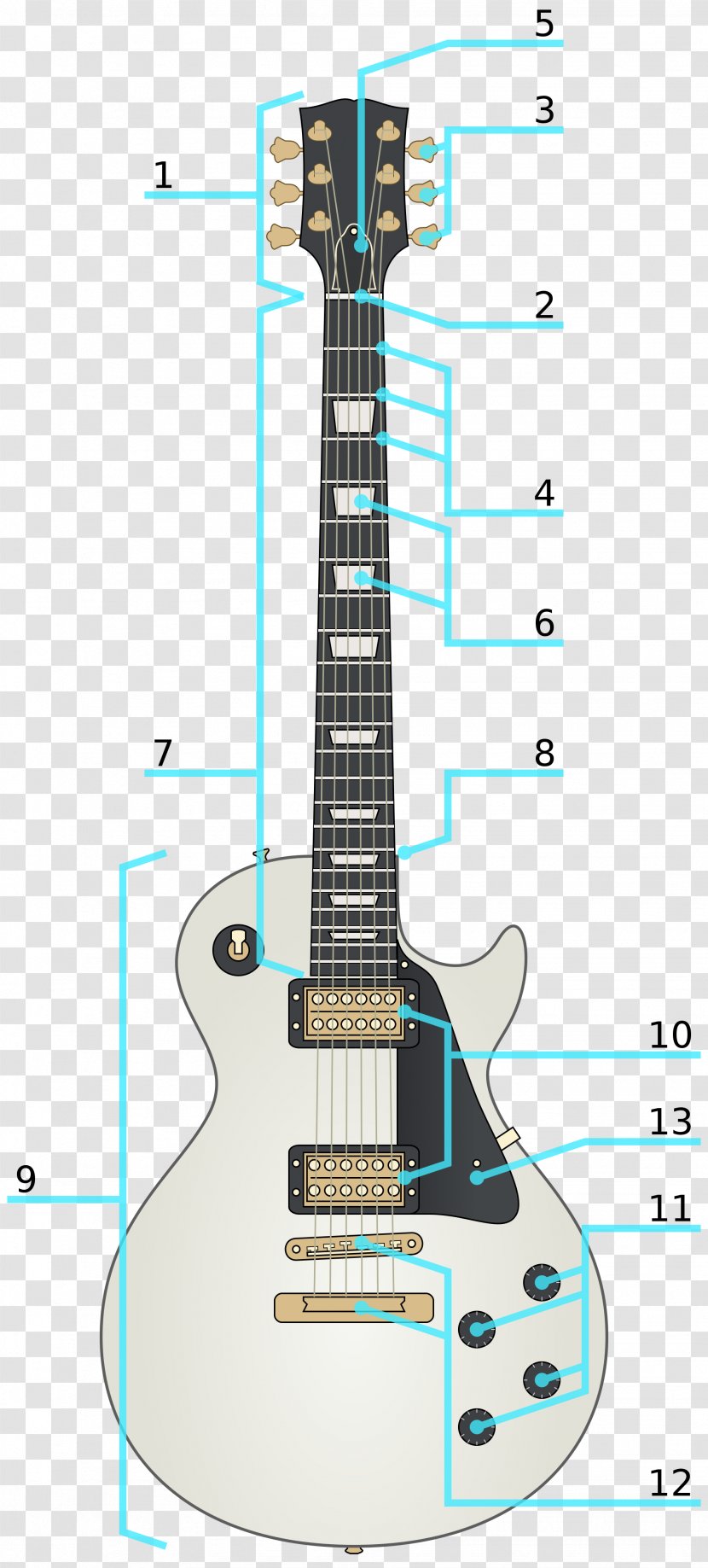 Gibson Les Paul Custom Epiphone Sheraton - Silhouette - Bass Guitar Transparent PNG