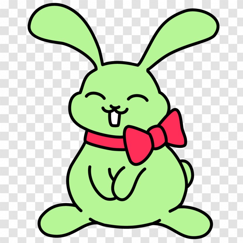 Easter Bunny Domestic Rabbit Clip Art - Organism - A With Bow Transparent PNG