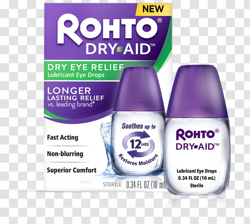 Rohto Dry-Aid Lubricant Eye Drops & Lubricants Pharmaceutical Dry Syndrome Redness Cooling - Liquid Transparent PNG