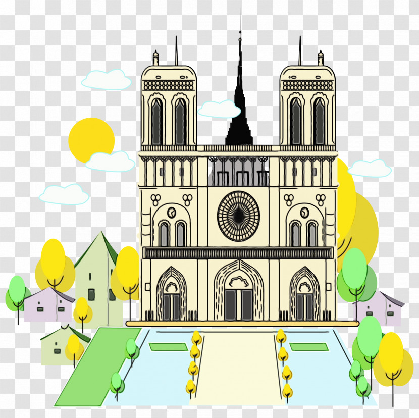 Landmark Cartoon Church Architecture Place Of Worship Transparent PNG