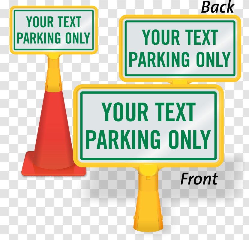 Traffic Sign Signage Valet Parking Brand - Text - Cone Holder Transparent PNG