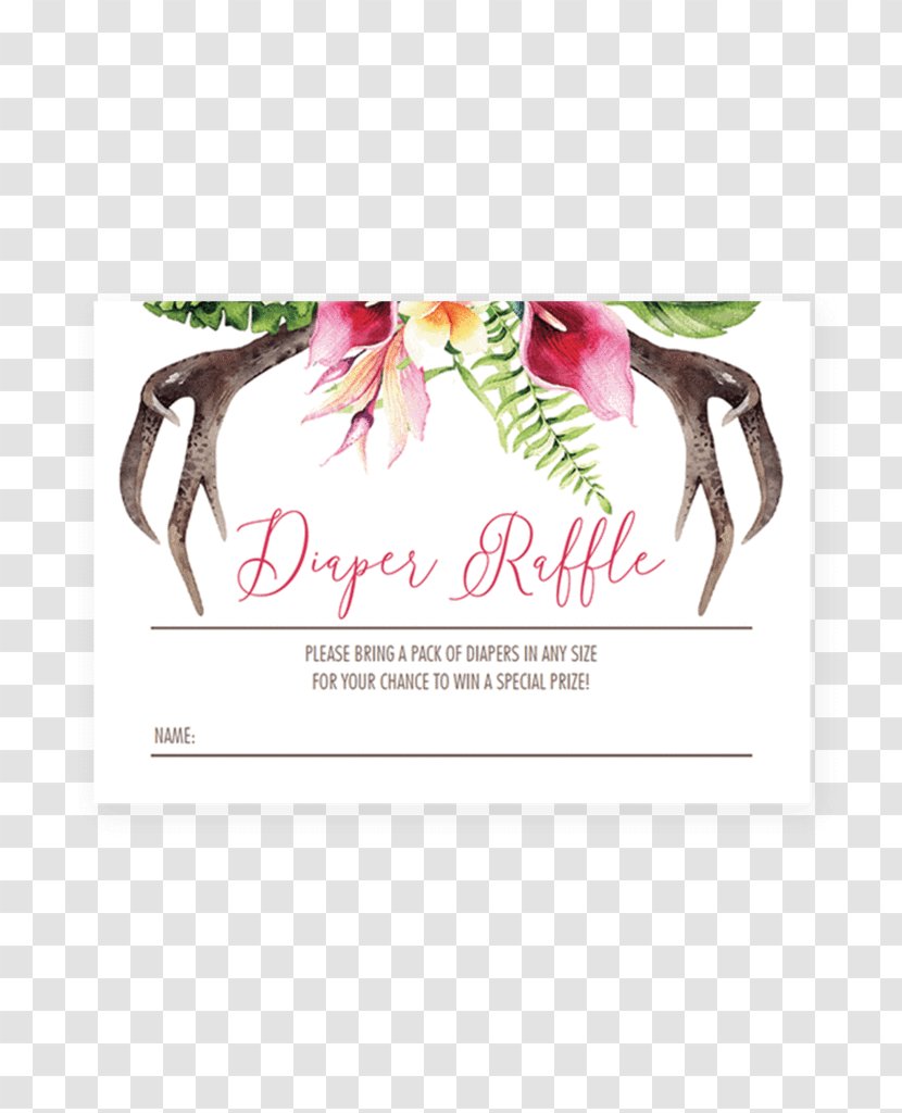 Baby Shower Diaper Infant Wedding Invitation Deer - Tree - Bohemian Flowers Transparent PNG