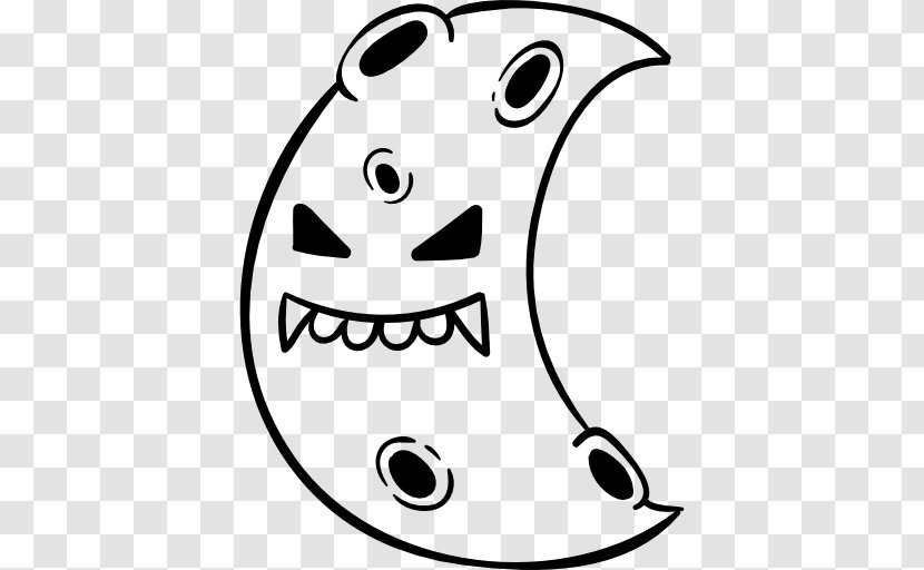 Snout White Line Art Cartoon Clip - Area - Half Moon Transparent PNG