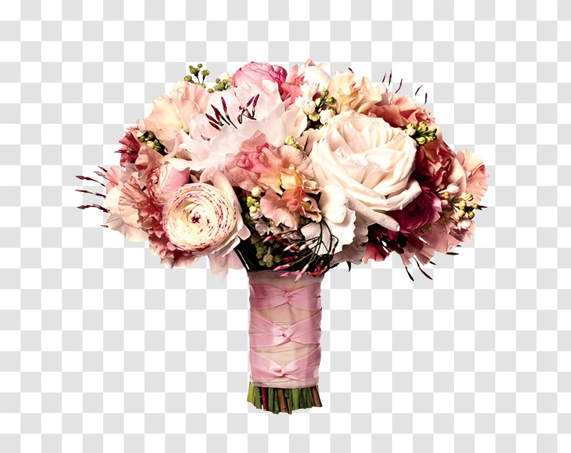 Flower Bouquet Wedding Bride Pink - White - Holding Flowers Transparent PNG