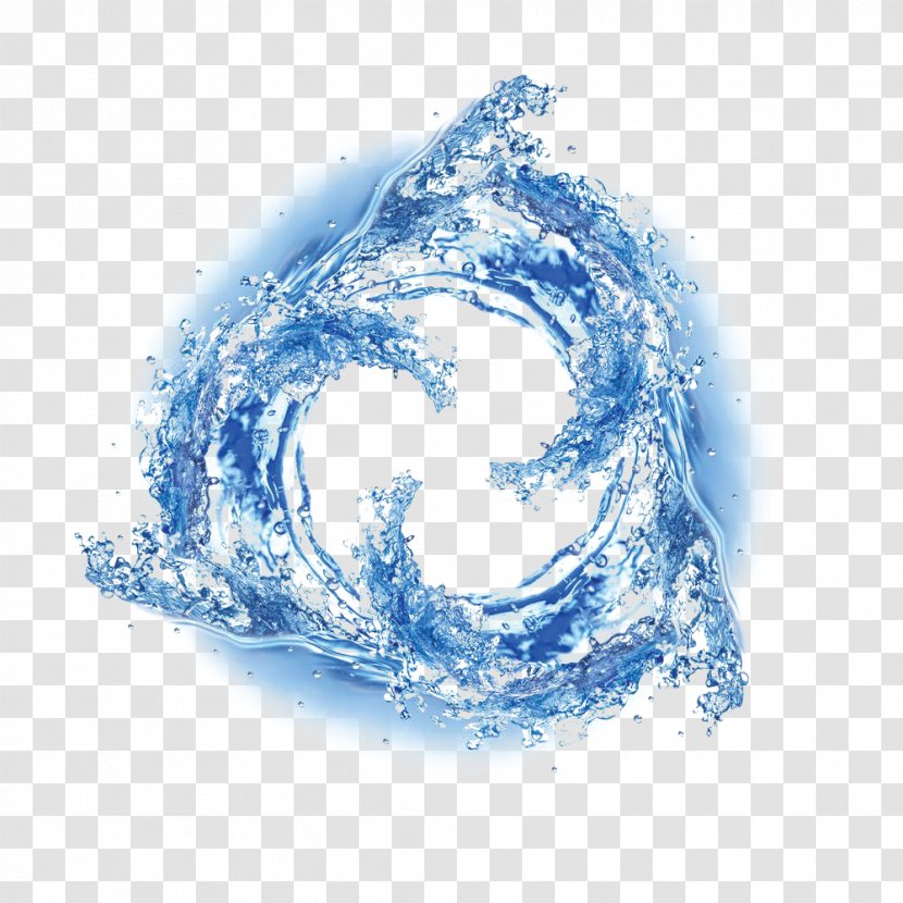 Water Wave Drop Illustration - Blue Glowing Swirls Transparent PNG