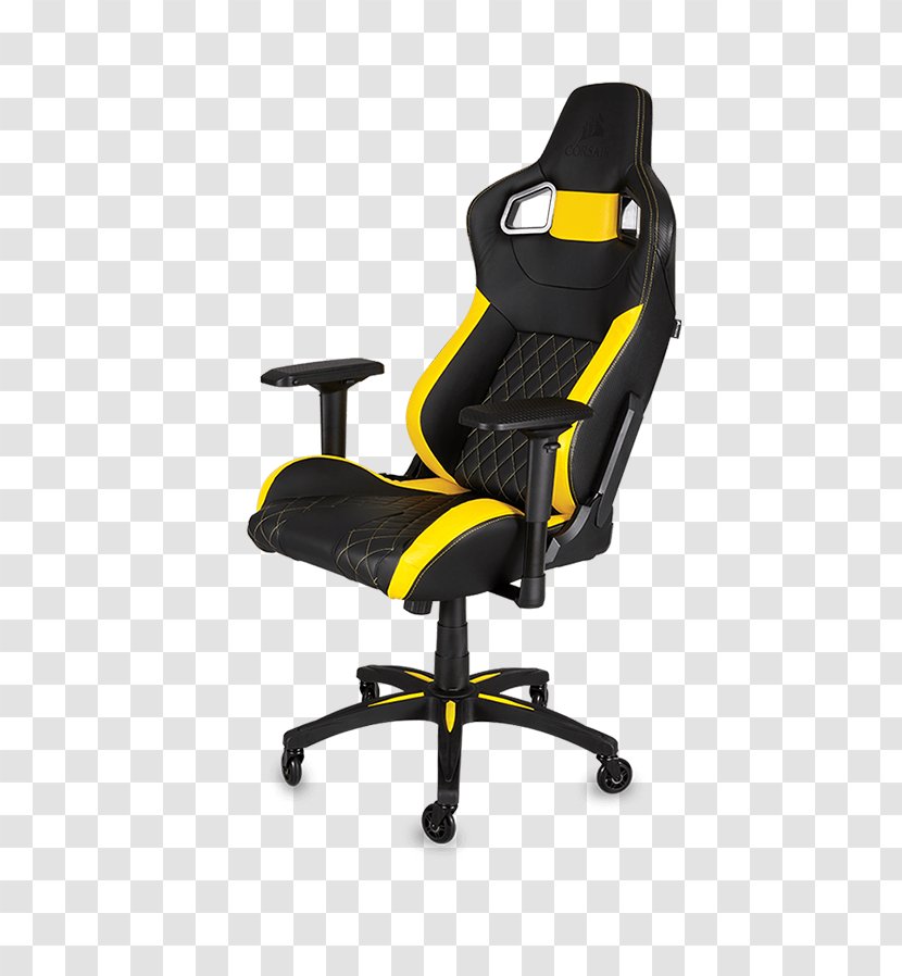 Corsair Components Gaming Chair Video Game PC Computer - Plastic - Yellow Transparent PNG
