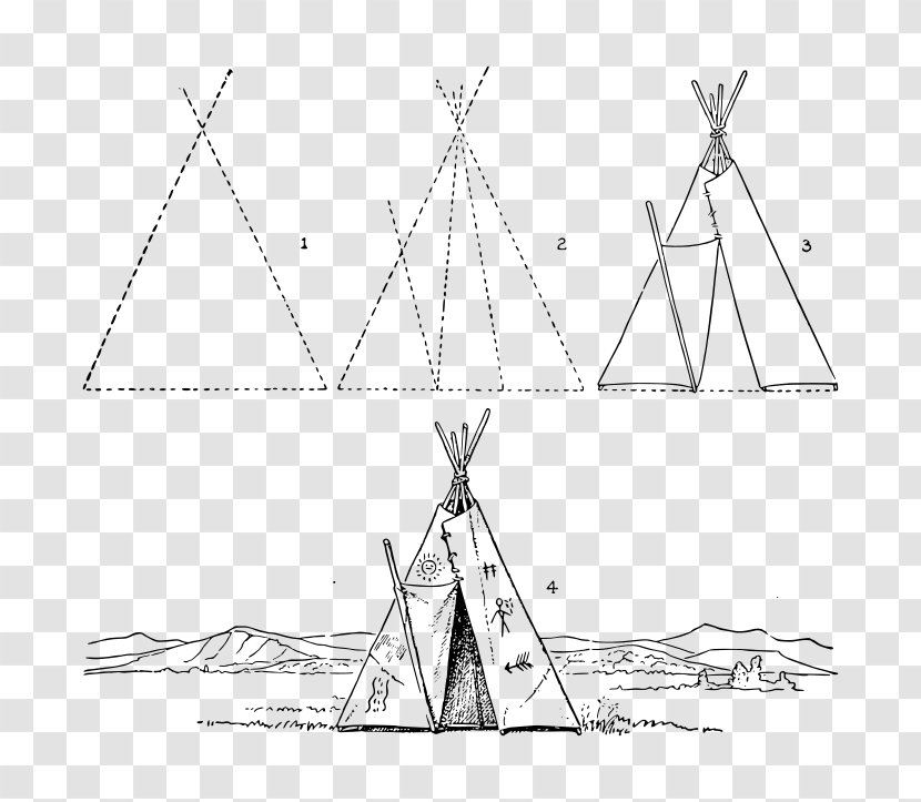 Drawing Clip Art - Structure - Indian Tipi Transparent PNG