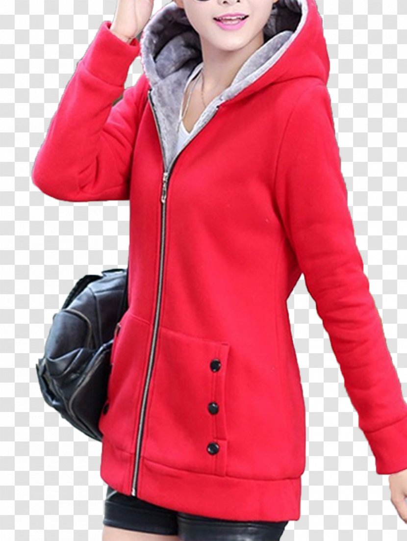 Hoodie Jacket Coat Clothing Outerwear - Polar Fleece - Plus Thick Velvet Transparent PNG