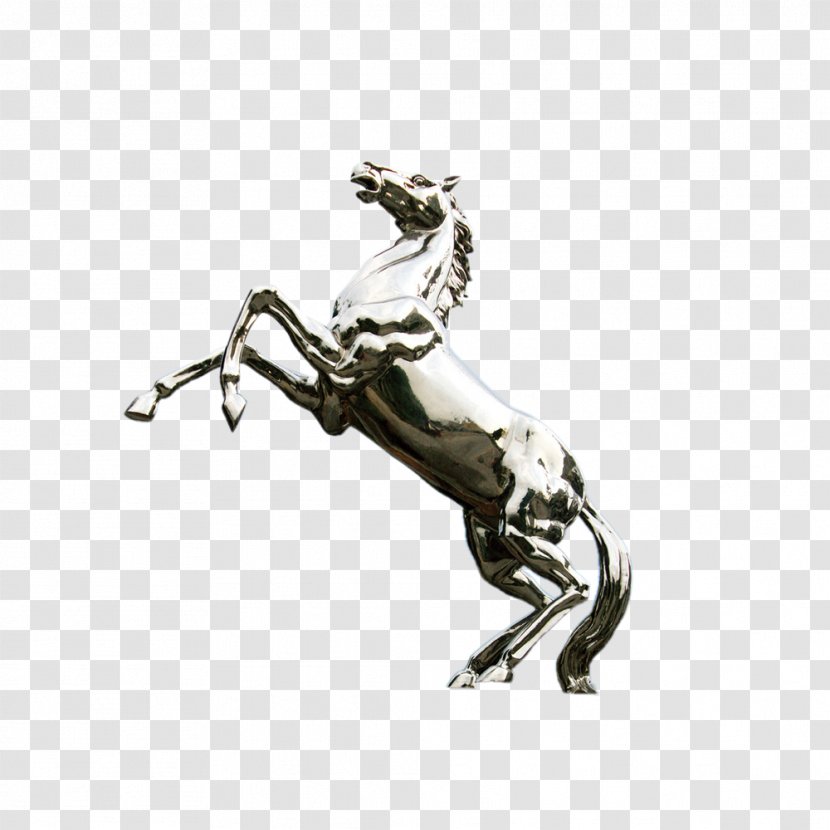 Download Pixel - Black And White - Silver Horse Transparent PNG
