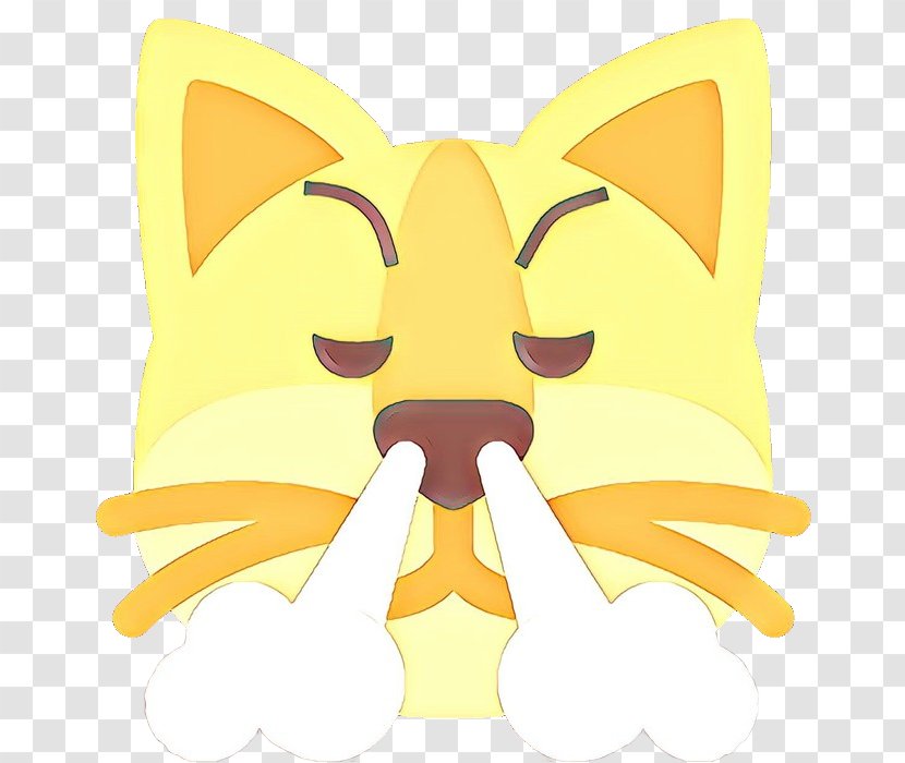 Cartoon Facial Expression Yellow Nose Head - Whiskers - Fox Transparent PNG