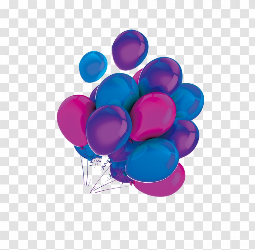 Purple Blue Balloon - And Balloons Transparent PNG