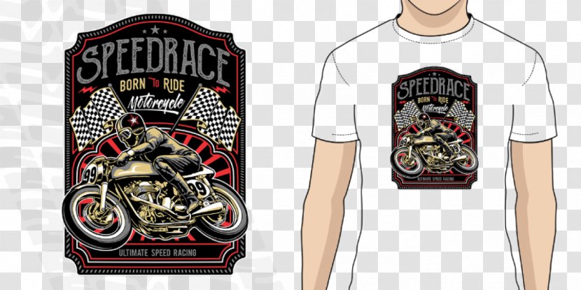 Long-sleeved T-shirt Motorcycle Printed - Speed Transparent PNG