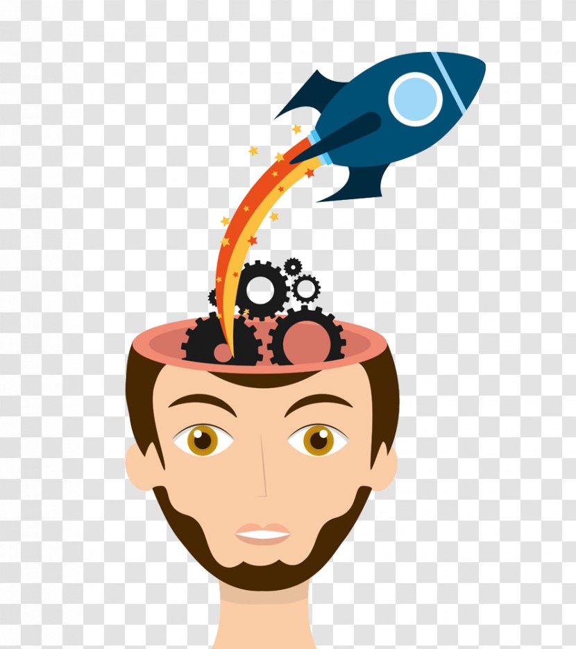 Brain Gear Illustration - Head - Rocket Pictures Transparent PNG