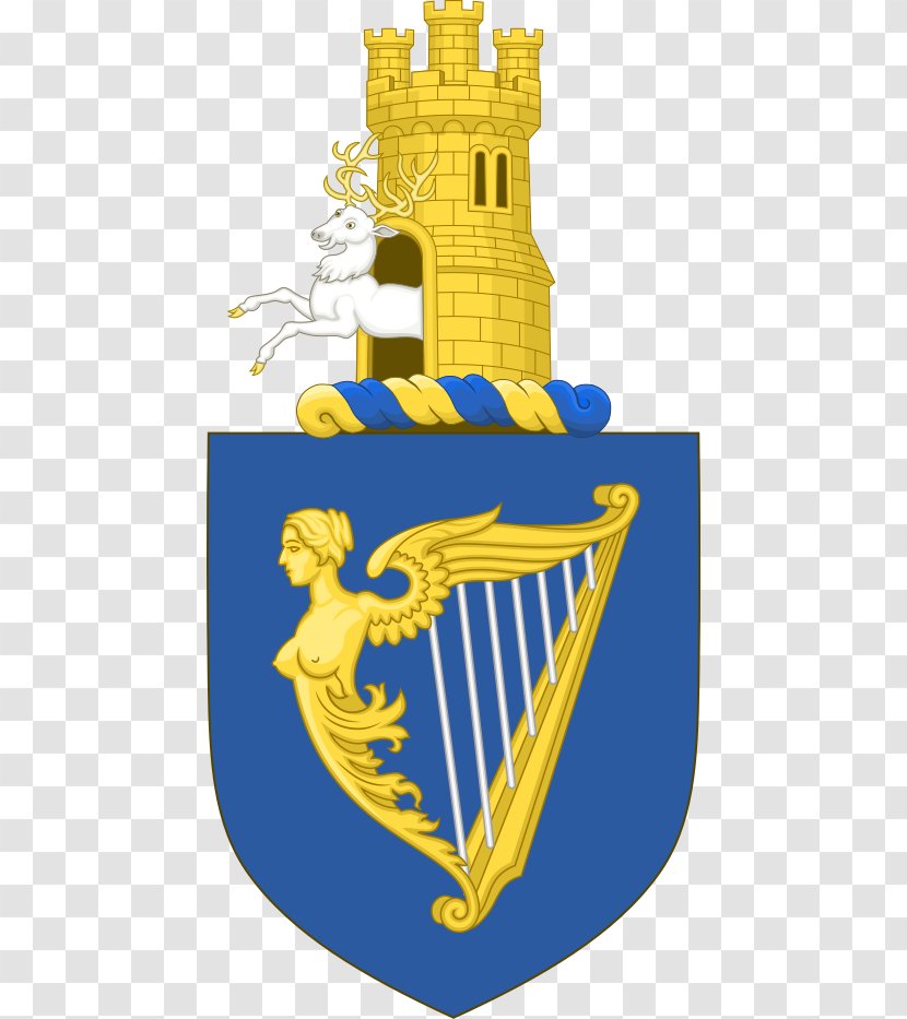 Kingdom Of Ireland Coat Arms Crest Four Provinces Flag - Heraldry - Irish Transparent PNG