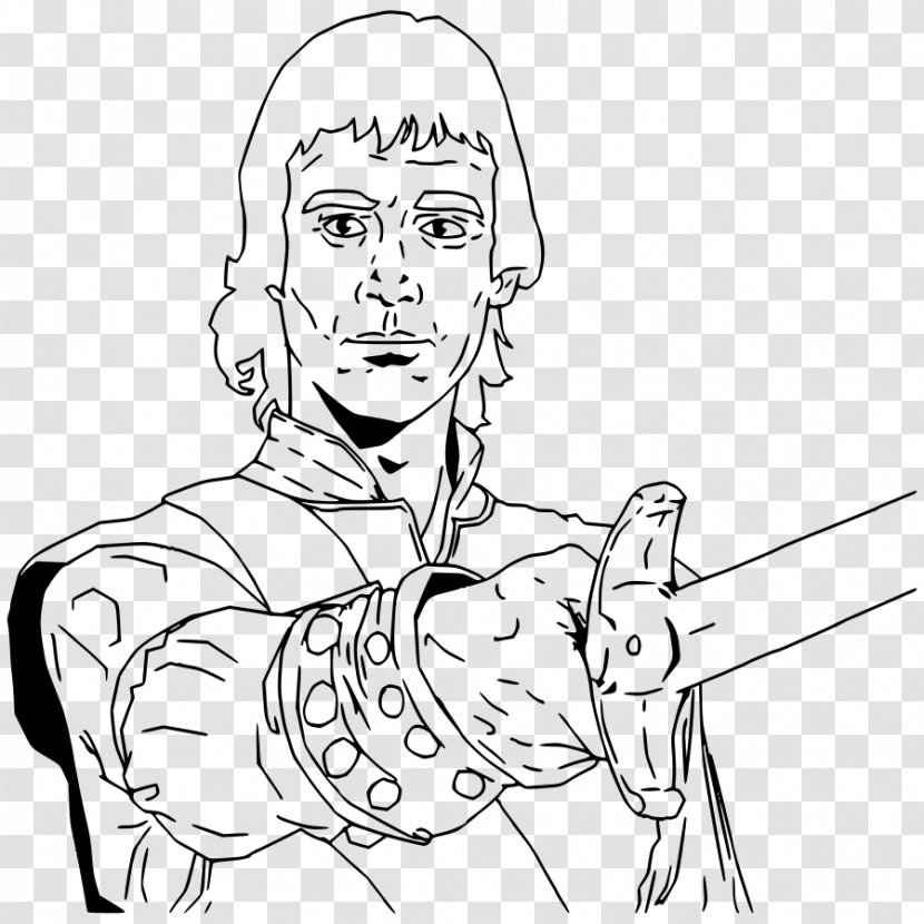 Sword Drawing Lady Of The Lake Clip Art - Black And White - Warrior Transparent PNG