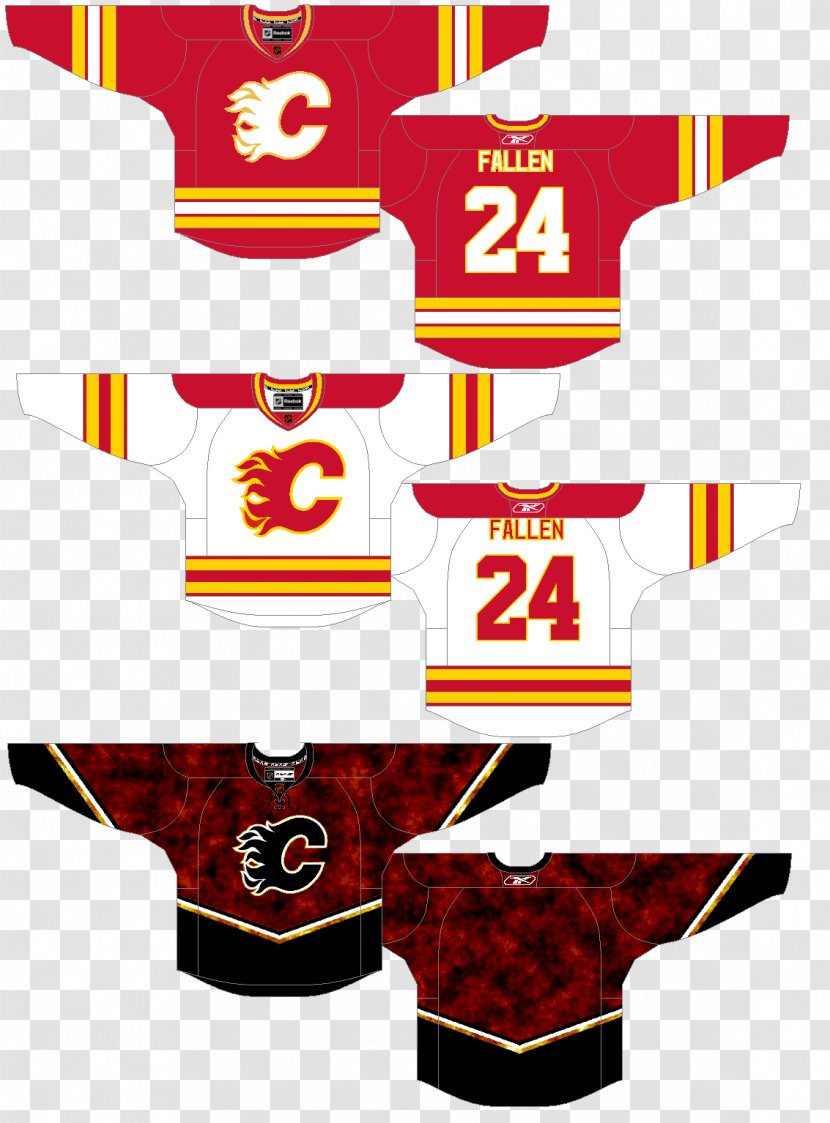 Third Jersey Calgary Flames Sleeve Uniform - Retro Style Transparent PNG