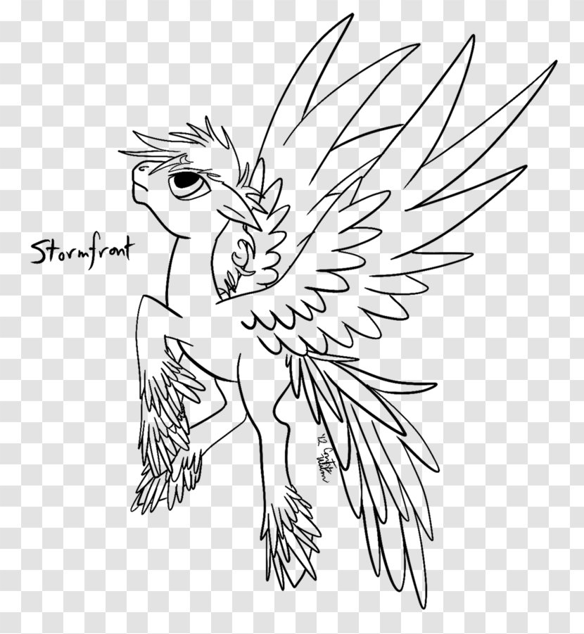 Line Art Rainbow Dash Drawing Pegasus My Little Pony - Organism Transparent PNG