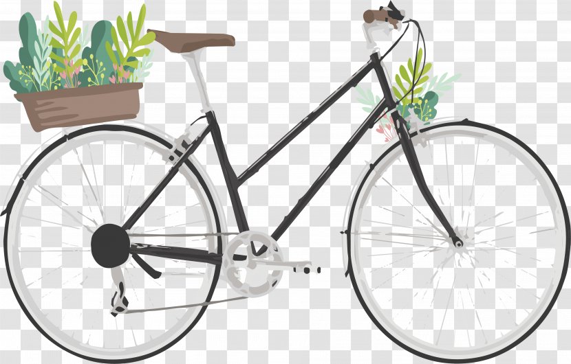 Electric Bicycle Esprit Holdings Cycling Commuting - Stepthrough Frame - A With Potted Plant Transparent PNG