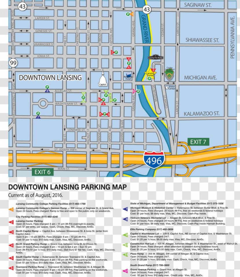 East Lansing Downtown Map Interstate 496 Boyne City - Center Transparent PNG