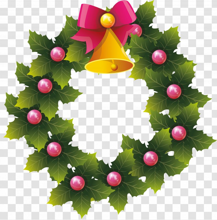 Christmas Ornament Day Tree Design Wreath - Holly Transparent PNG