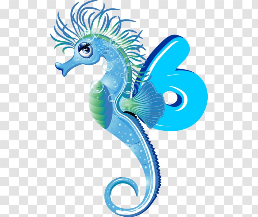 Image Illustration Clip Art Short-snouted Seahorse - Aqua - Abecedario Streamer Transparent PNG